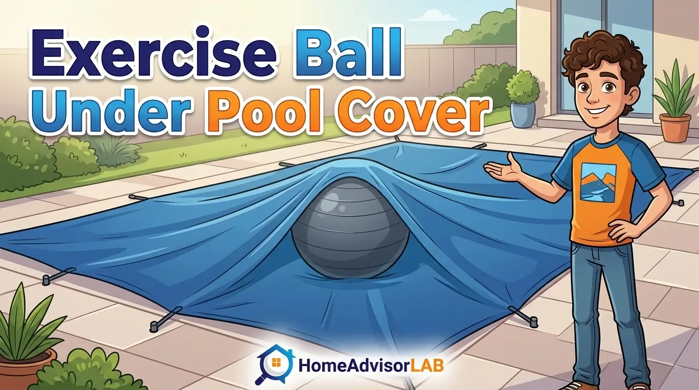 Exercise Ball Under Pool Cover