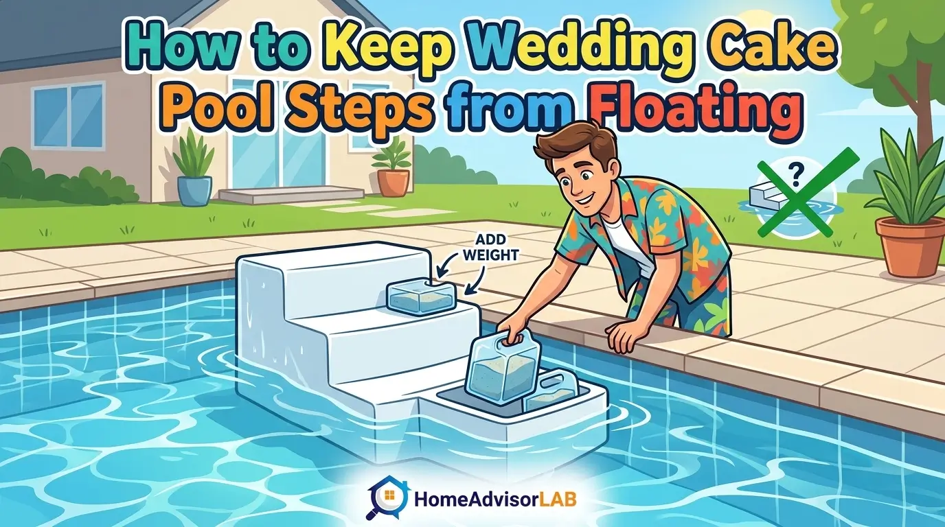 How to Keep Wedding Cake Pool Steps from Floating