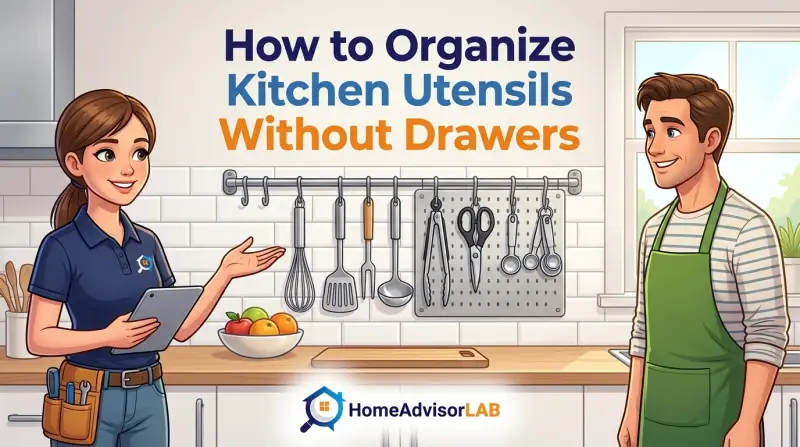 How to Organize Kitchen Utensils Without Drawers