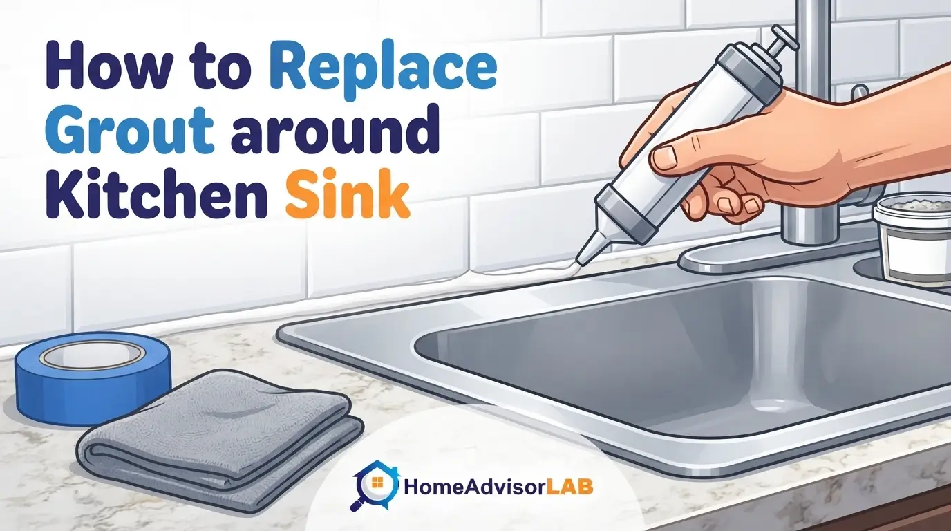 How to Replace Grout around Kitchen Sink