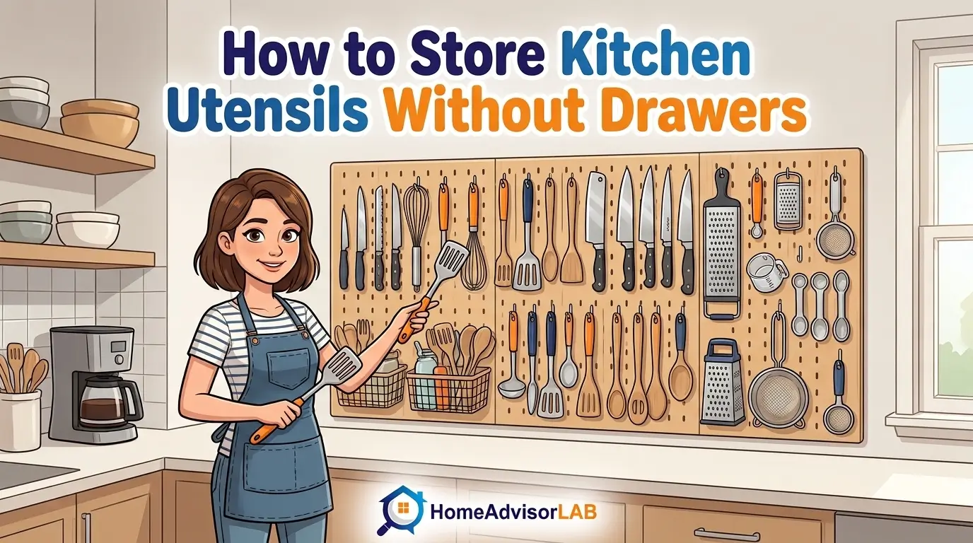 How to Store Kitchen Utensils Without Drawers