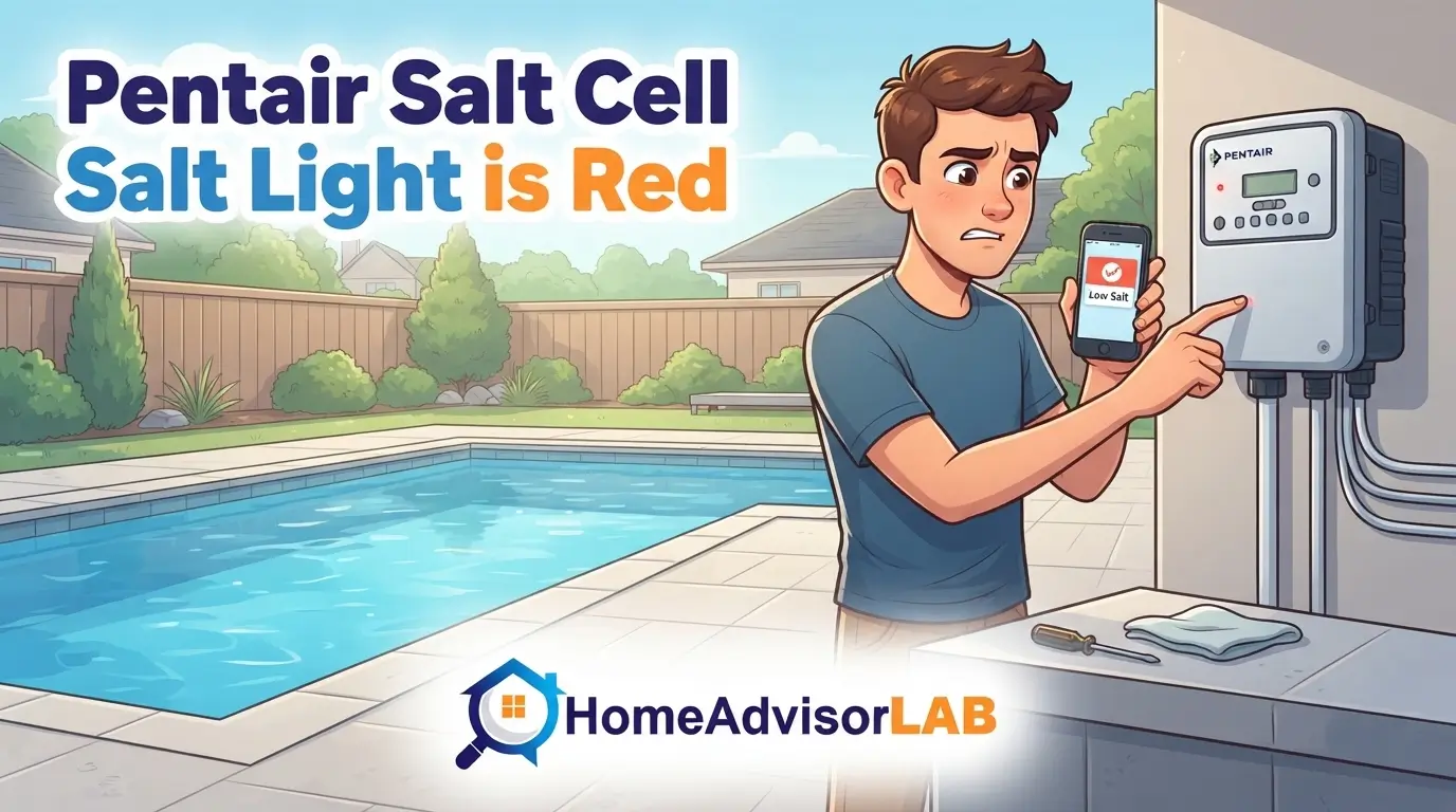 Pentair Salt Cell Salt Light is Red