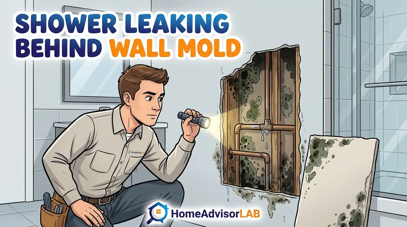 Shower Leaking Behind Wall Mold