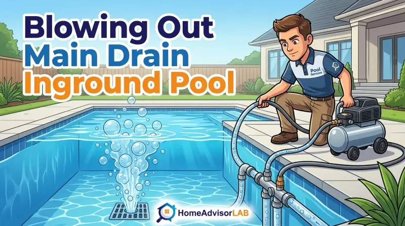 Blowing Out Main Drain Inground Pool