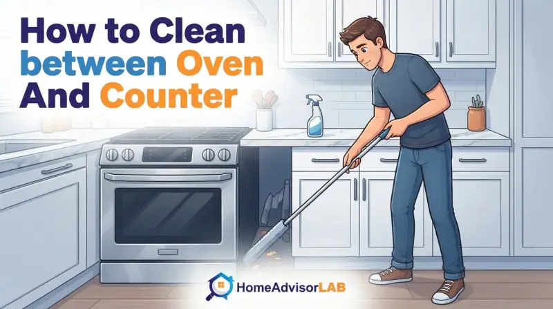 How to Clean between Oven And Counter