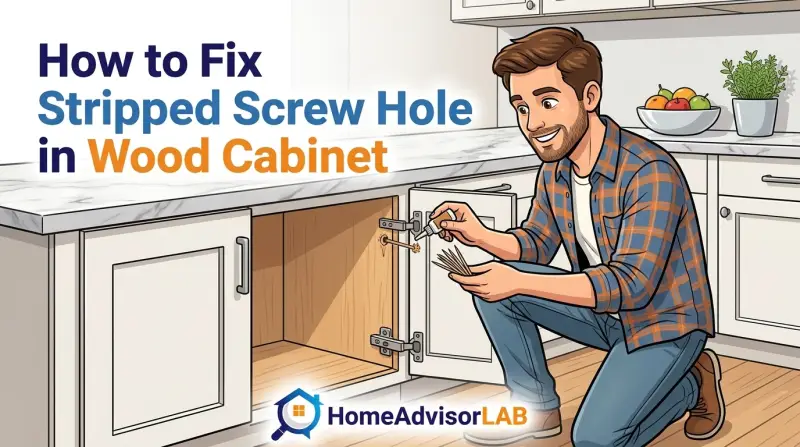 How to Fix Stripped Screw Hole in Wood Cabinet