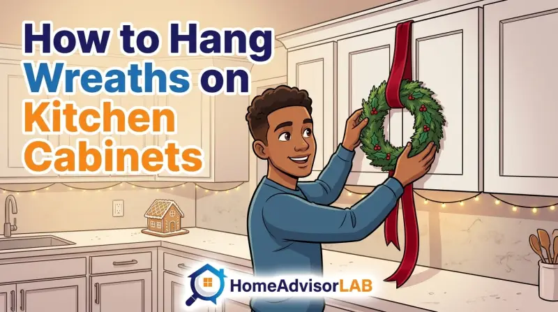 How to Hang Wreaths on Kitchen Cabinets
