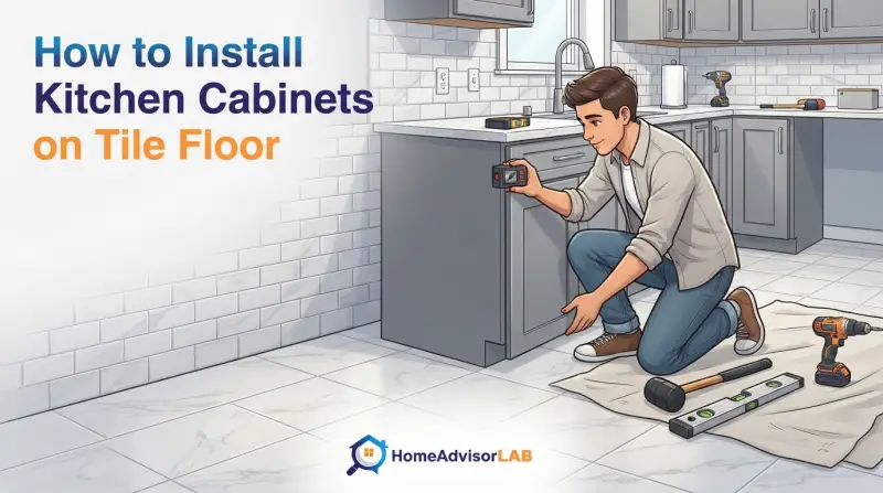 How to Install Kitchen Cabinets on Tile Floor