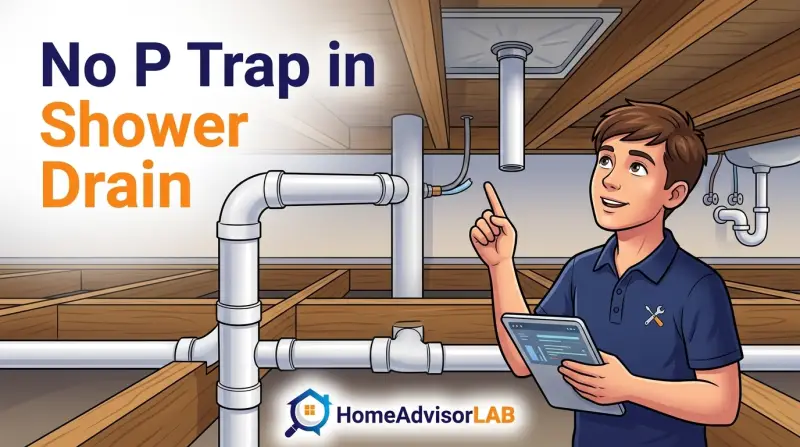 No P Trap in Shower Drain