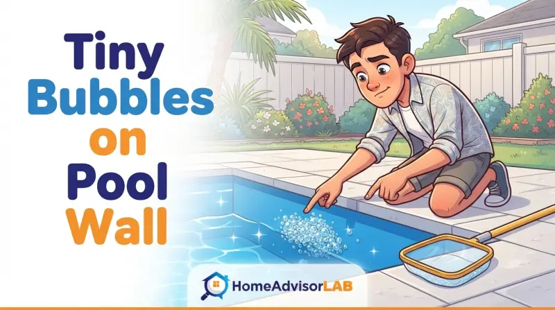 Tiny Bubbles on Pool Wall